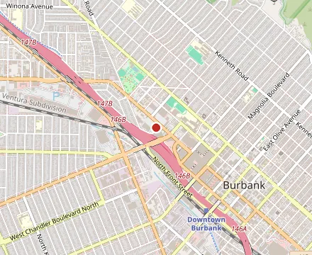Map showing Zankou Chicken Burbank