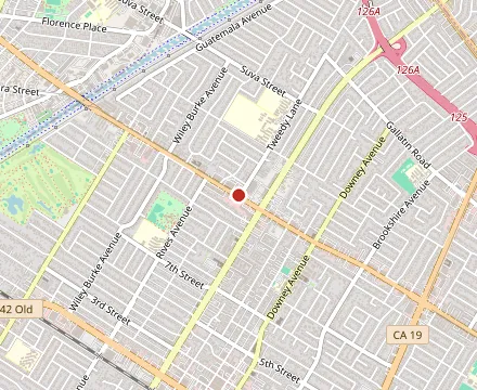 Map showing The Market Place Grill | Cafe Downey