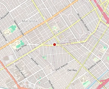 Map showing Saijo - Los Angeles - Culver City