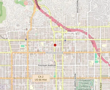 Map showing Tribute Hollywood