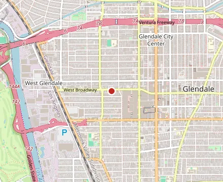 Map showing Lucky 7 Pizza