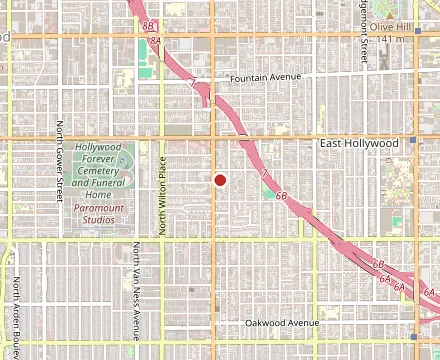 Map showing MJD K-BBQ Los Angeles