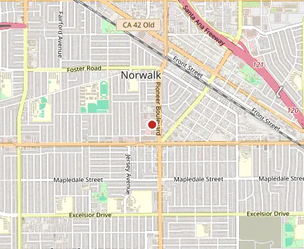 Map showing Monty's Norwalk
