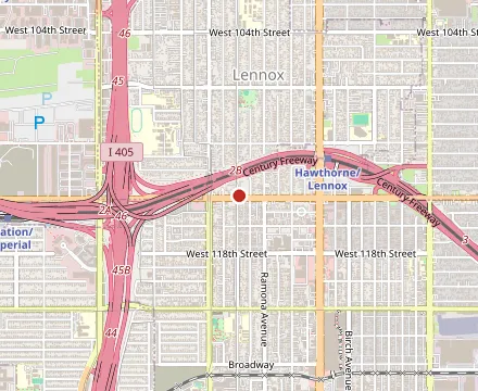 Map showing El Tarasco (Imperial Hwy)