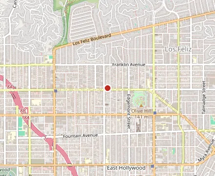 Map showing Angry Chickz - Hollywood