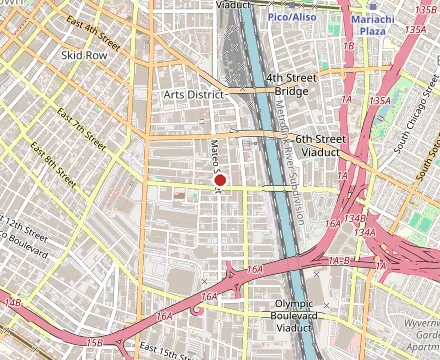 Map showing AFURI - DTLA Arts District