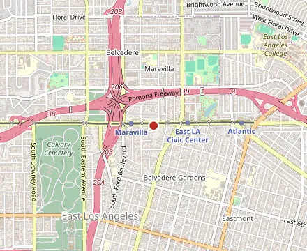 Map showing Lupe's Burritos
