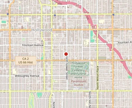 Map showing Duke's Cafe