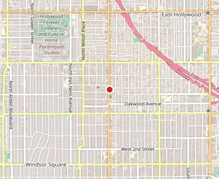 Map showing Korean BBQ