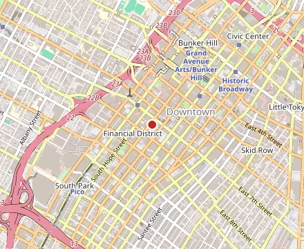 Map showing Kazzan Ramen DTLA