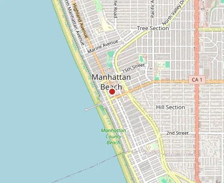 Map showing Rockefeller - Manhattan Beach