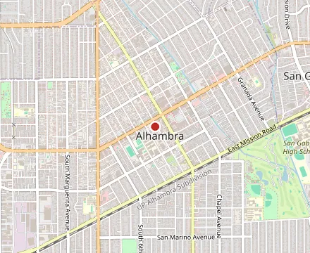 Map showing The Granada LA Nightclub & Dance Studio