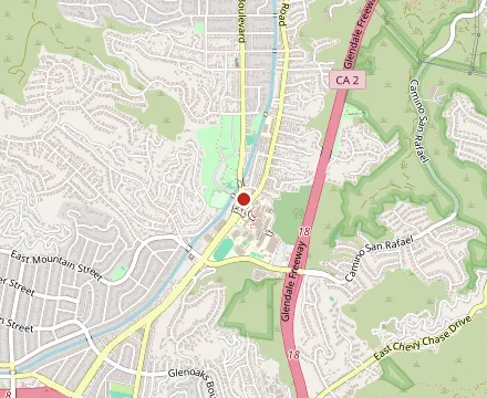 Map showing Rocky's Gourmet Pizza