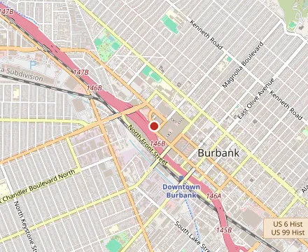 Map showing ZONO (Burbank)