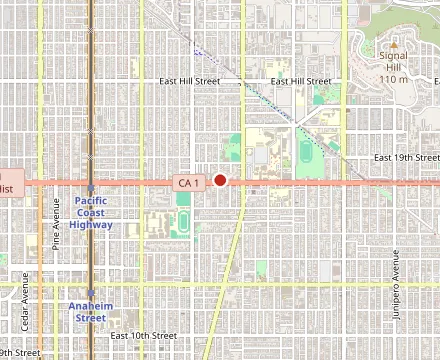 Map showing Loaded Cafe - Long Beach