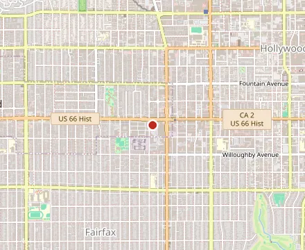 Map showing Robby's West Hollywood