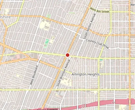 Map showing Gus’s World Famous Fried Chicken
