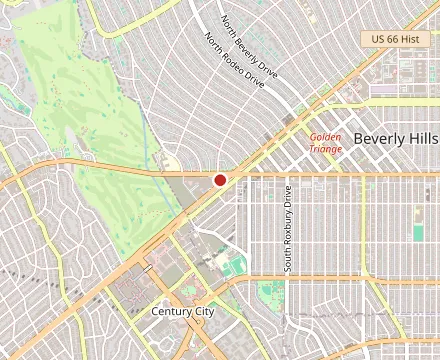 Map showing The Rooftop Beverly Hills