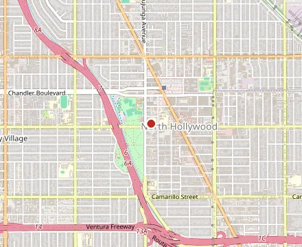 Map showing North Hollywood Diner
