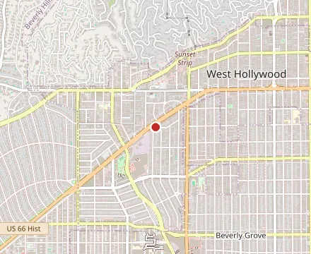 Map showing Fresh Corn Grill - West Hollywood