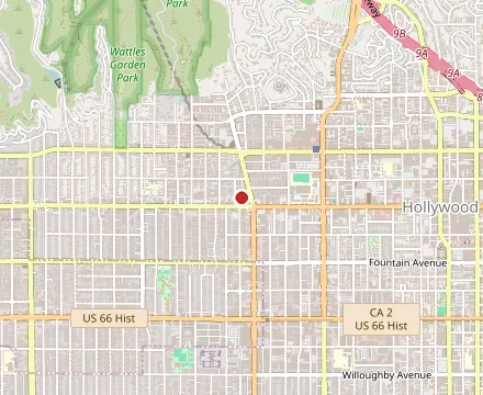 Map showing berri's pizza hollywood