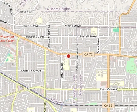 Map showing Frisco's Carhop Drive-Thru