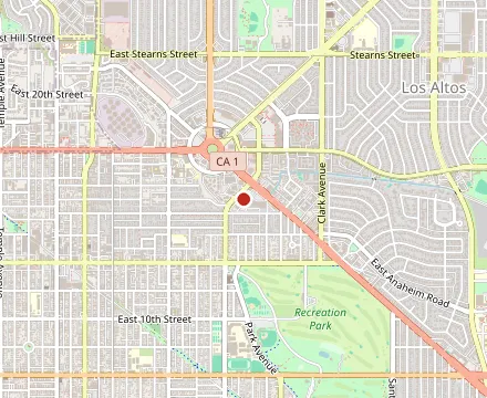 Map showing Bushfire Kitchen - Long Beach