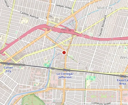 Map showing JR's Barbeque