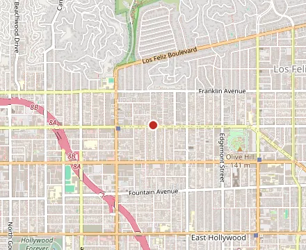 Map showing Hollywood Thai Restaurant