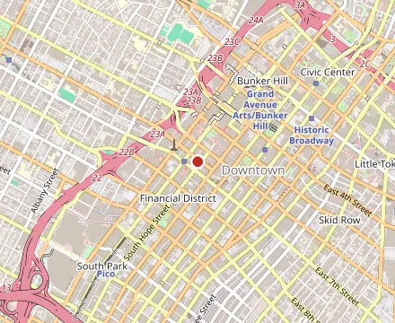 Map showing JINYA Ramen Bar - Downtown LA