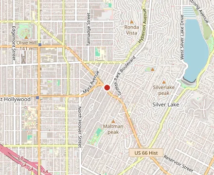 Map showing The Black Cat