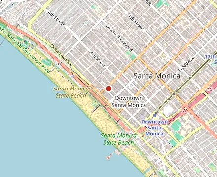 Map showing Wally's Santa Monica
