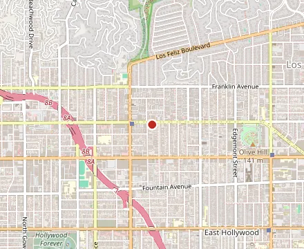 Map showing Thai Original Barbeque Hollywood