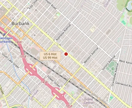 Map showing Glendale Shawarma