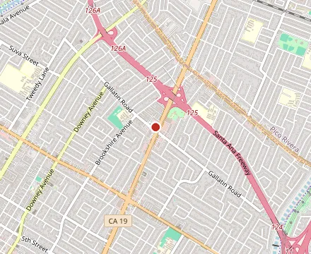Map showing Chris' & Pitt's BBQ Restaurant