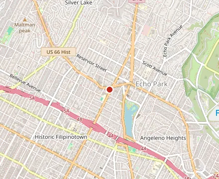 Map showing Larchmont Bungalow Cafe